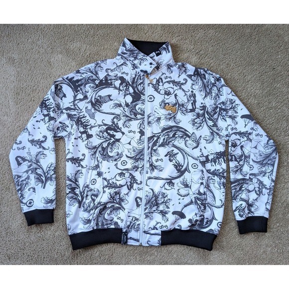 LRG‎ Iron Maiden Jacket Mens XXL Lifted Research Group White Full Zip